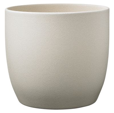 Basel Stone Ceramic Pot - Sahara Beige 16 x 15cm