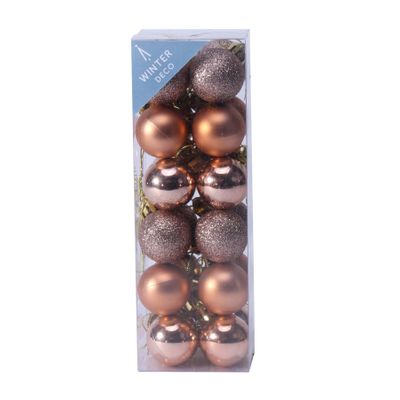 Champagne Shatterproof Baubles (3cm) (24 pieces)