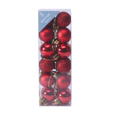 Red Shatterproof Baubles (3cm) (24 pieces)