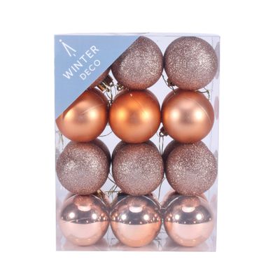 Champagne Shatterproof Baubles (6cm) (24 pieces)