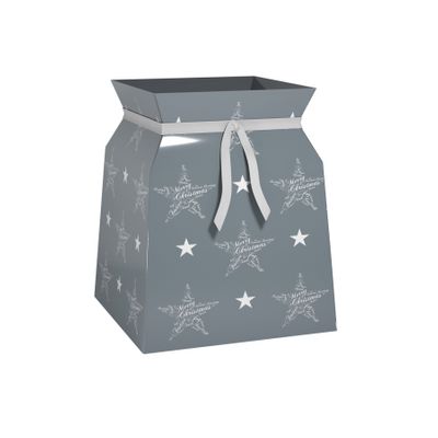 Seasons Greetings Grey Ribbon Bouquet Box