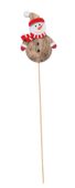 Snowman natural on wooden pick 50cm pk10