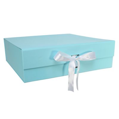 Baby Blue Keepsake Box with Ribbon (30x30x9.2cm)