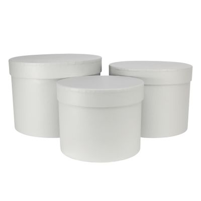 Grey Hat Box (Set of 3) (Largest - D19 x H14.4cm)