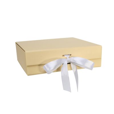 Cream Keepsake Box with Ribbon (22x22x6.5cm)