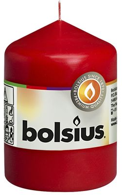 Bolsius Pillar Candle Red (80/60 mm)