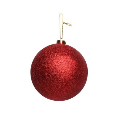 Red Glitter Shatterproof Bauble (x1) (15cm)