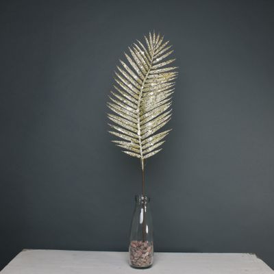 Glitter palm leaf 70cm Gold stem 