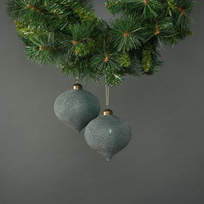 Celeste Glass Onion Bauble Jade (S/4)