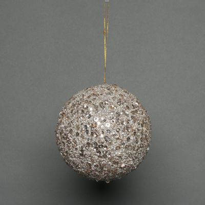 Champagne 18cm glitter bauble