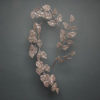 Glitter Leaf garland champagne 150cm