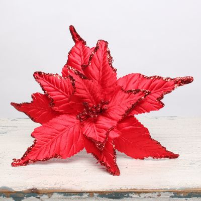 Poinsettia pick lrg RED