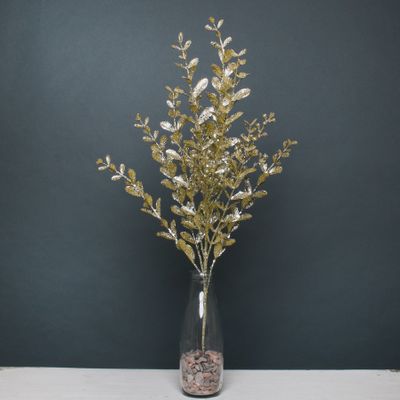 Glitter boxwood spray Gold