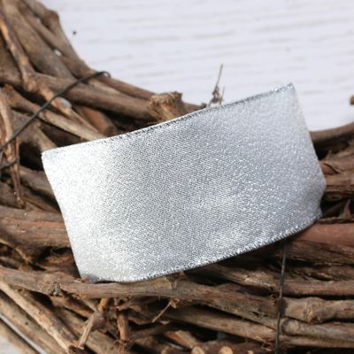 Silver metallic ribbon w/e 63mm x 10yd