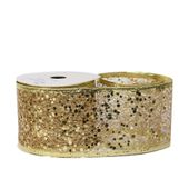 Glitter mesh ribbon 63mm x 10 yards GOLD