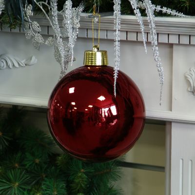 Burgundy Shiny Shatterproof Bauble (x1) (20cm)