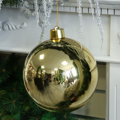 Gold Shiny Shatterproof Bauble (x1) (25cm)