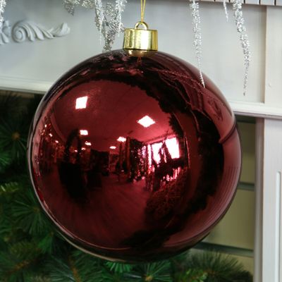 Burgundy Shiny Shatterproof Bauble (x1) (30cm)