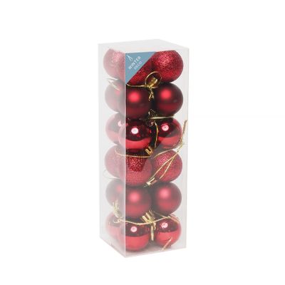 Burgundy Shatterproof Baubles (3cm) (24 pieces)