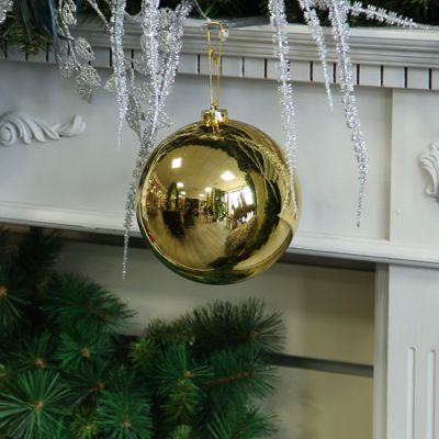 Gold Shiny Shatterproof Bauble (x1) (15cm)