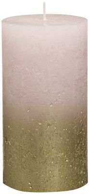 Bolsius Rustic Metallic Candle 130 x 68 - Faded  Gold Pink 