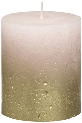 Bolsius Rustic Metallic Candle 80 x 68 - Faded Gold  Pink 