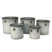 Set of 5 Domingo planters-Antique Grey