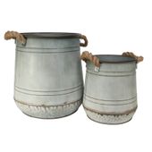 Set of 2 Kingston Planters-Antique Grey