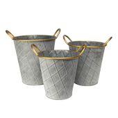 Set of 3 Nassau planters-Antique Grey