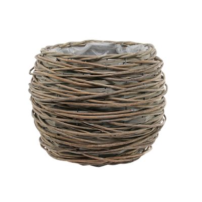 20cm Round Full Willow Basket Light Brown