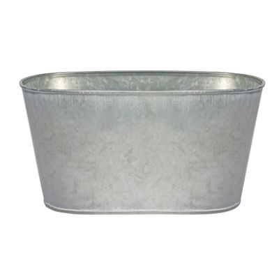 23.5x13cm Antique Grey Zinc Oval Trough 