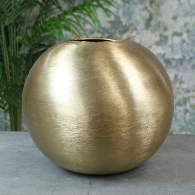 Hyde Park Brush Metal Globe Large Brushed Gold