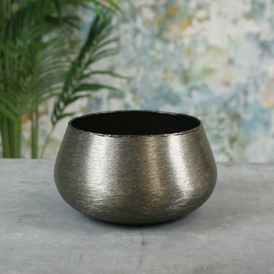 Hyde Park Brush Metal Pot Cover Large Brushed Smoke Black