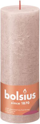 Bolsius Rustic Shine Pillar Candle 190 x 68 - Misty Pink 