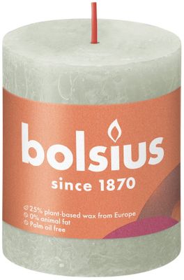 Bolsius Rustic Shine Pillar Candle 80 x 68 - Foggy green