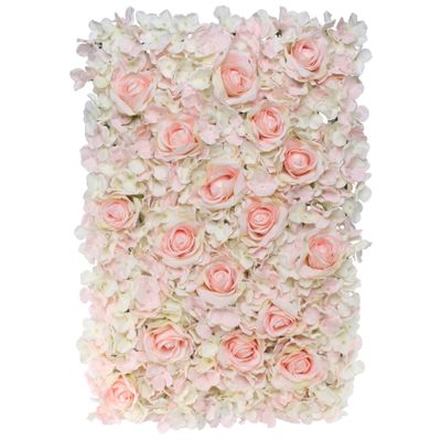 40x60cm Hydrangea Flower Wall with Roses Pink