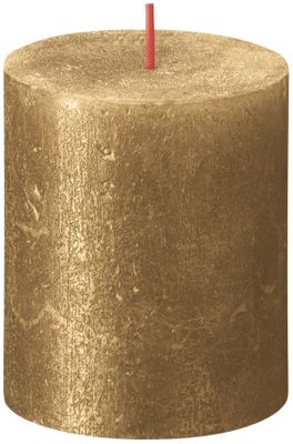 Bolsius Rustic Shimmer Metallic Candle 80 x 68 - Gold