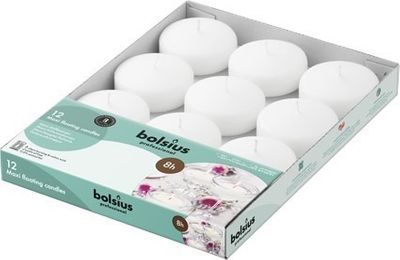 Bolsius Maxi Floating Candles x 12 White