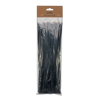 30cm Black Cable Ties Pk100