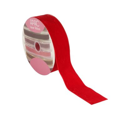 Bright Red Velvet Ribbon 50mm x 20m