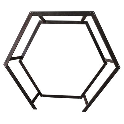 254cm Heptagon KD Wooden Arch Burnt Wood