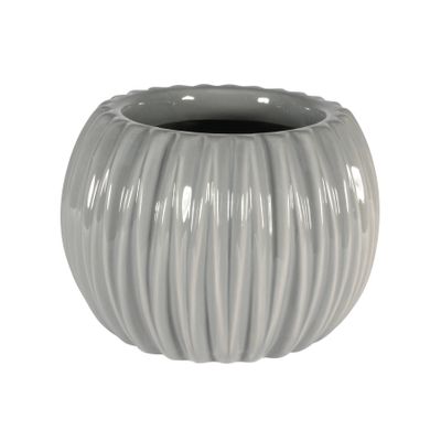 18.3cm Grey Ribbed Orchid Pot 