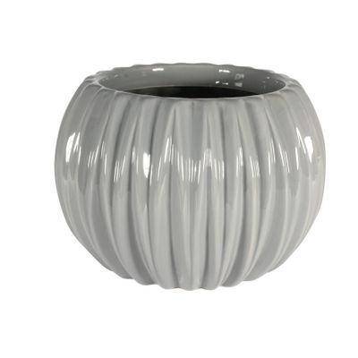 14.6cm Grey Ribbed Orchid Pot 