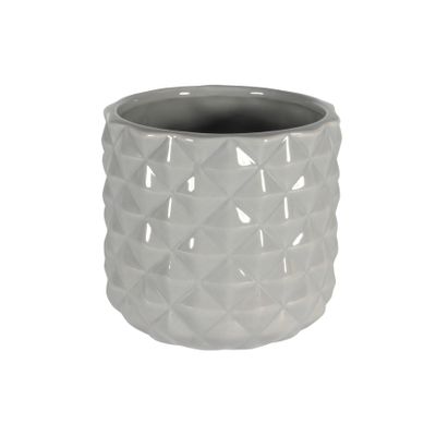 10.8cm Grey Ceramic Pineapple Pot 