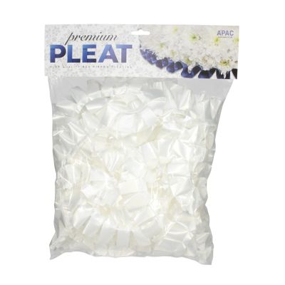 White - 50mm Premium Pleat Ribbon 10m 