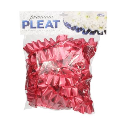 Red - 50mm Premium Pleat Ribbon 10m