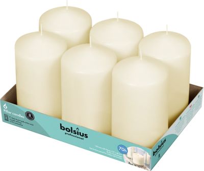 Bolsius Professional Pillar Candles 150/78mm Tray 6 - Ivory