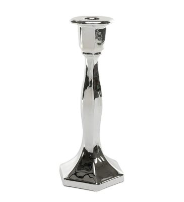 Valentia Candlestick - Electroplate Silver Glass H23cm