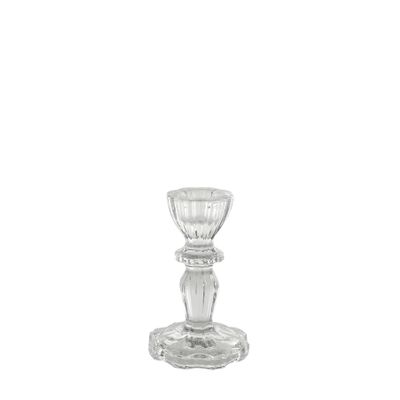 Thea Candlestick -Clear Glass H11cm