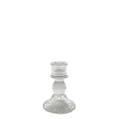 Paloma Candlestick -Clear Glass H10.5cm